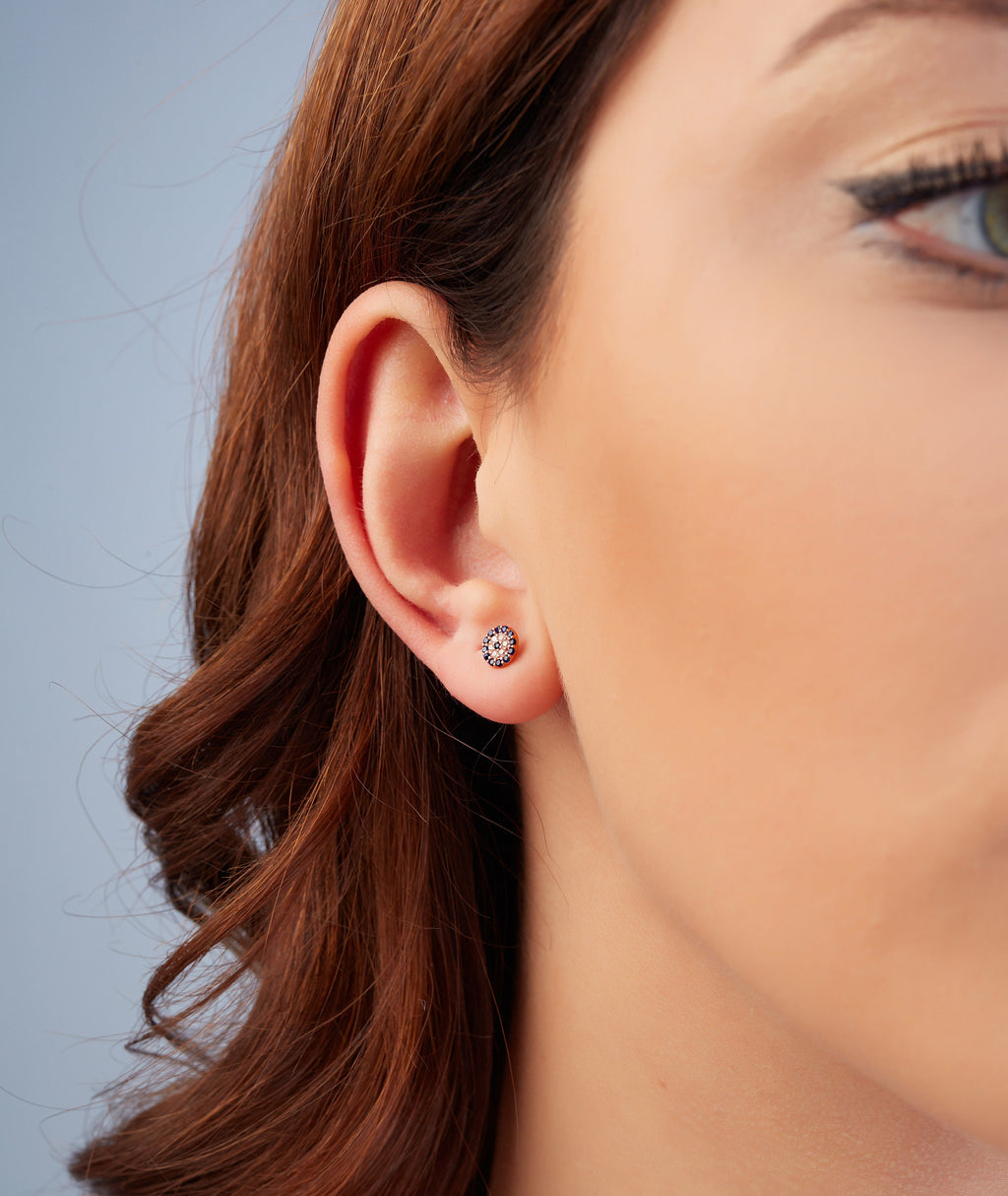 Handmade Sterling Silver Evil Eye Stud Earrings
