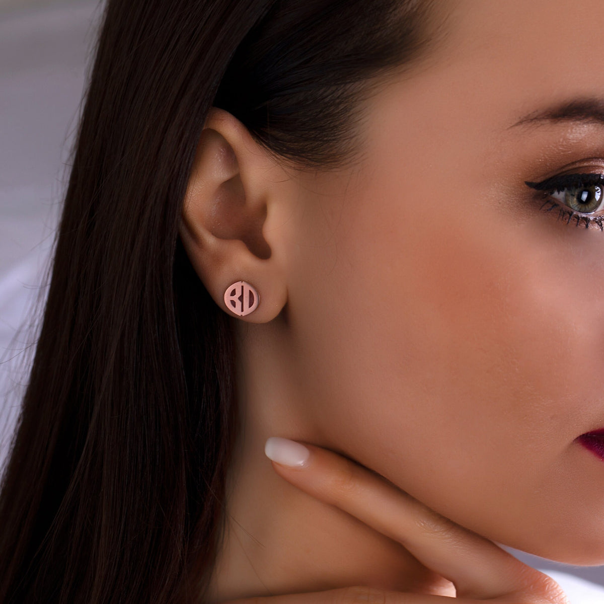 Custom Sterling Silver Monogram Earrings