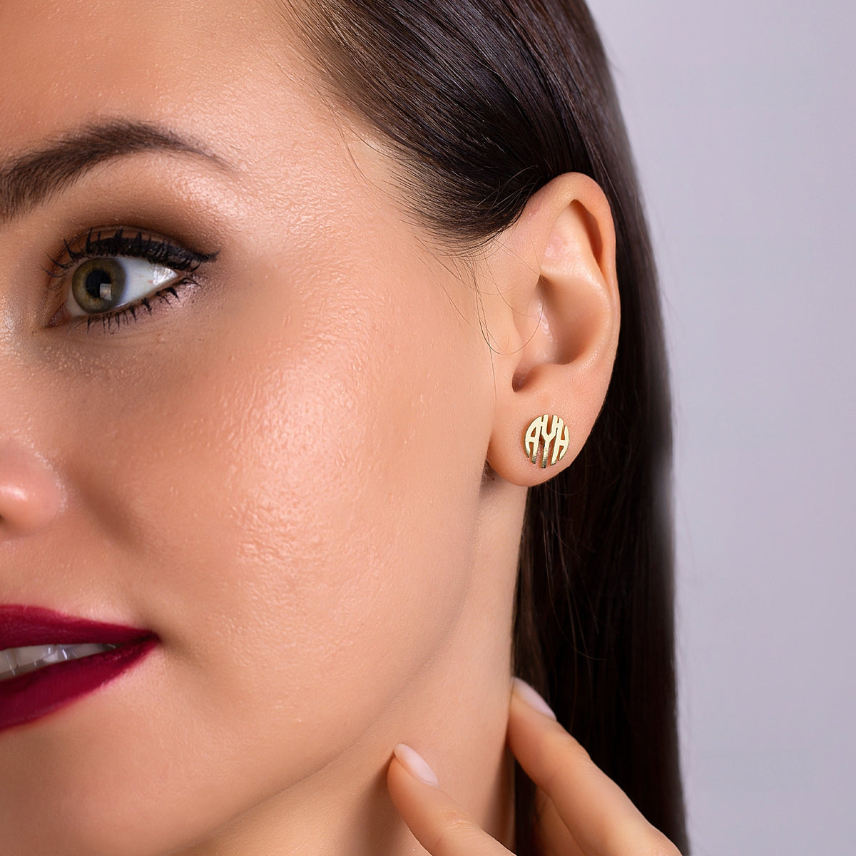 Custom Sterling Silver Monogram Earrings