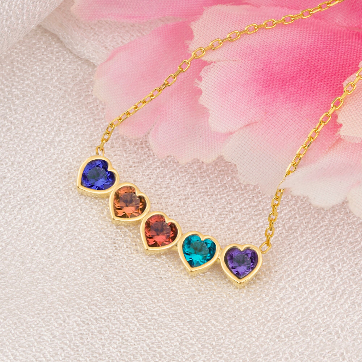 Custom Family Birthstone Necklace