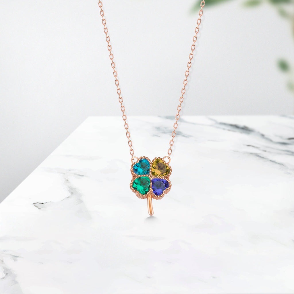 Clover Birthstone Necklace