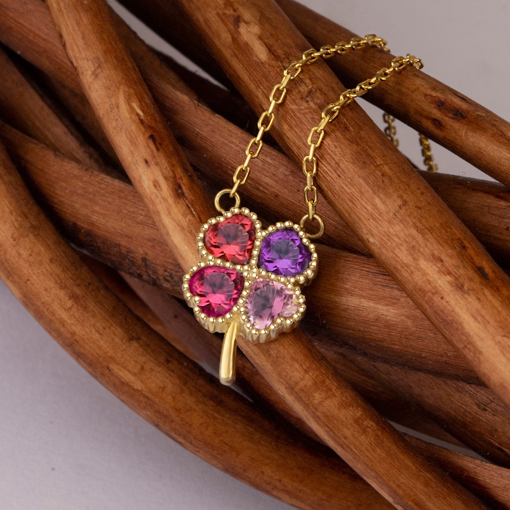Clover Birthstone Necklace