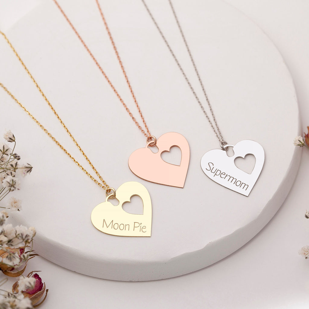 Sterling Silver Mother Daughter Necklace Set