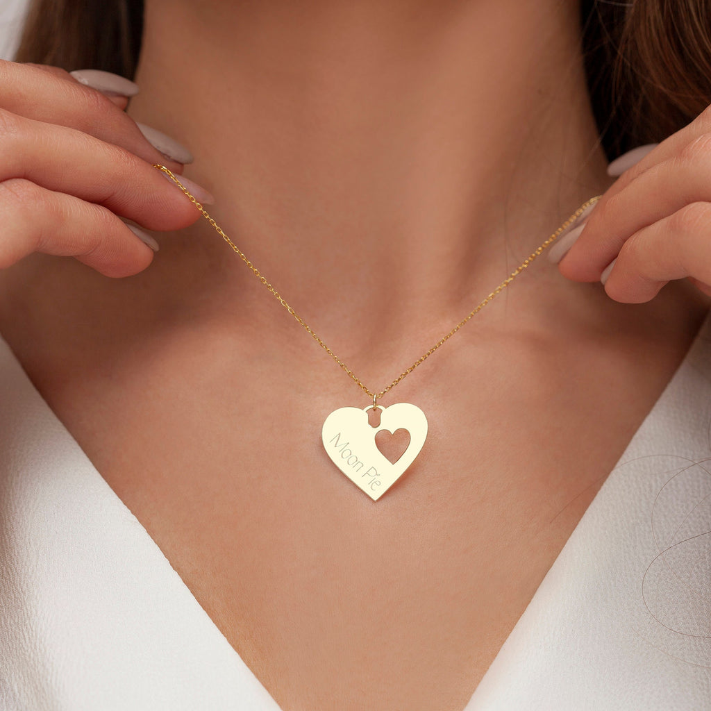 Sterling Silver Mother Daughter Necklace Set