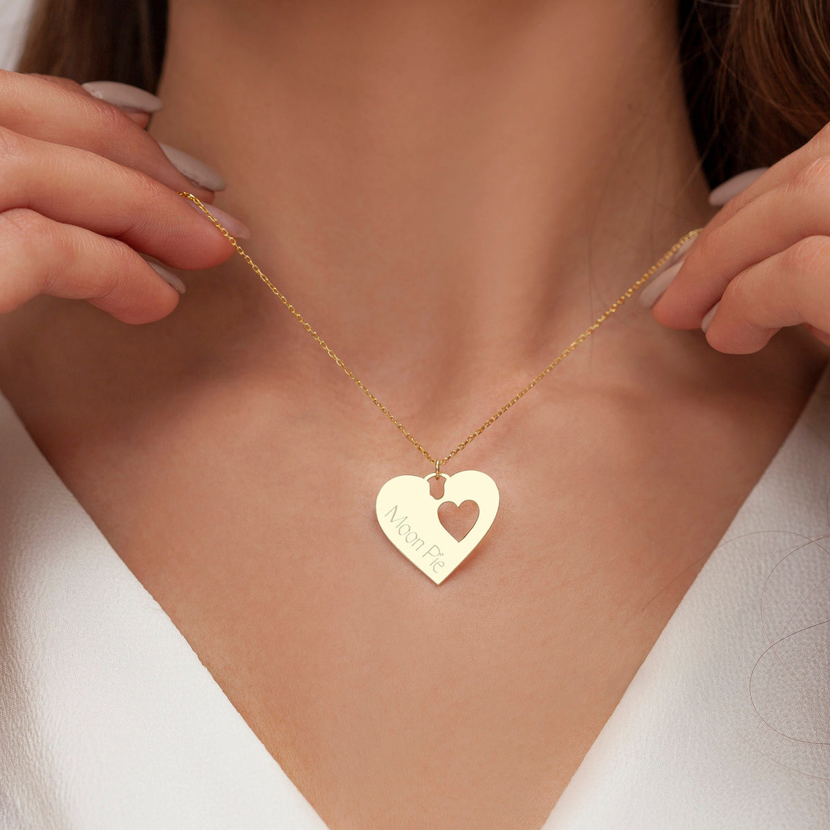 Sterling Silver Mother Daughter Necklace Set