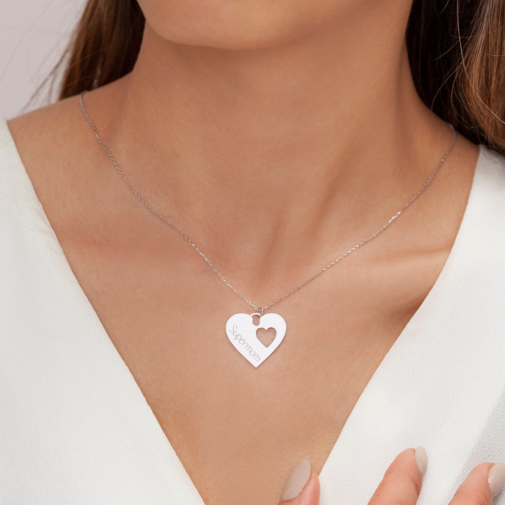 Sterling Silver Mother Daughter Necklace Set