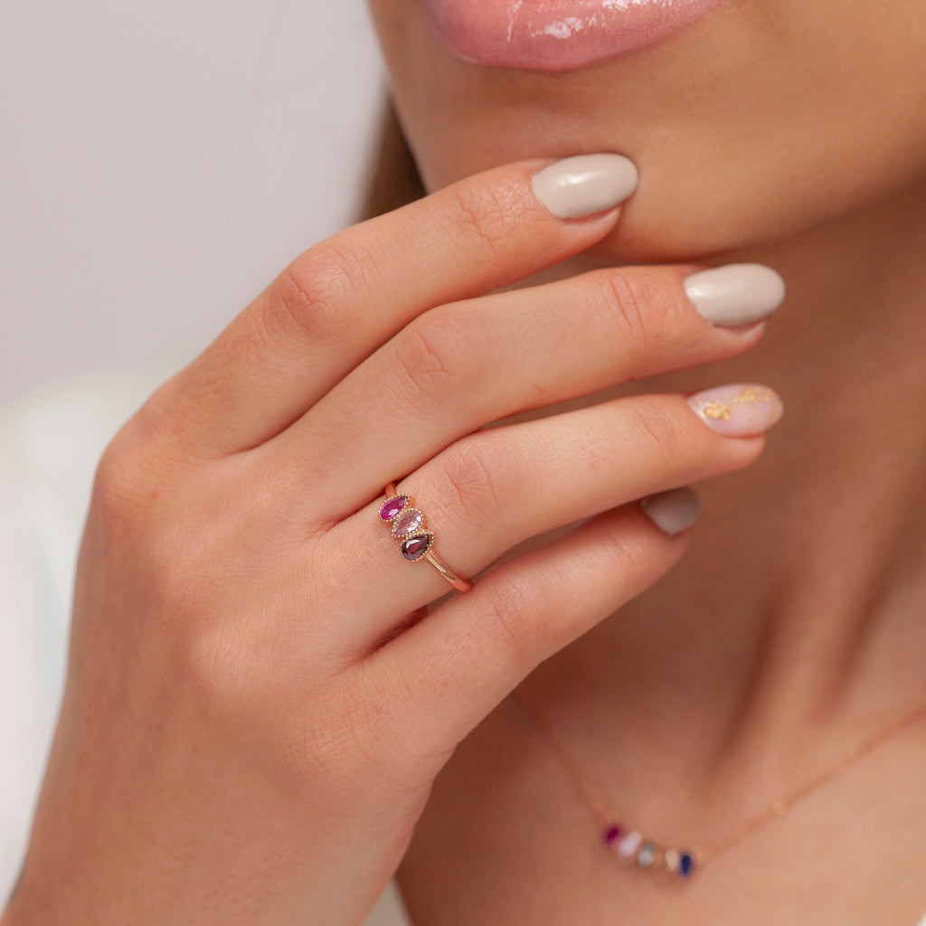 Handmade Sterling Silver Family Birthstone Ring