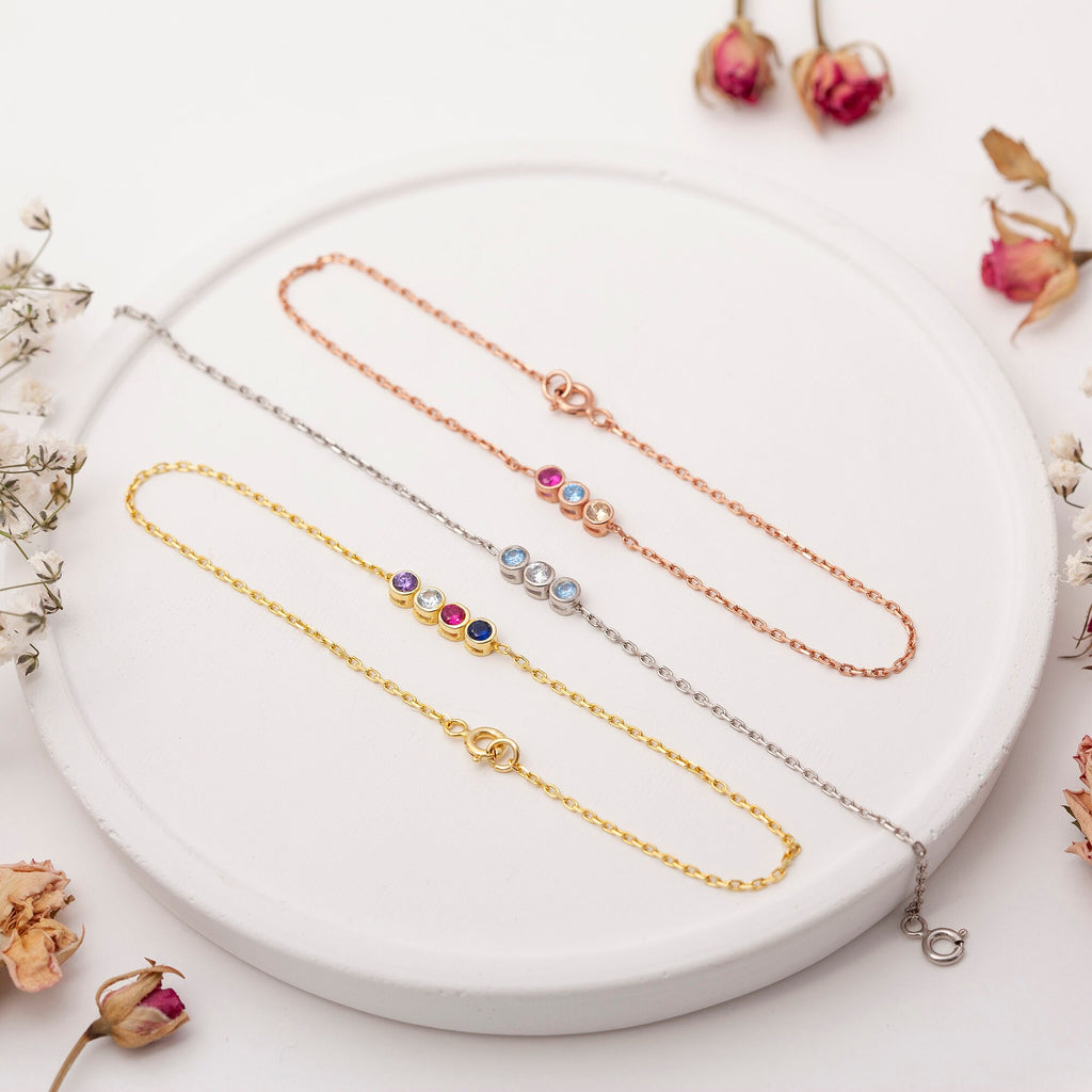 Handmade Sterling Silver Birthstone Bracelet
