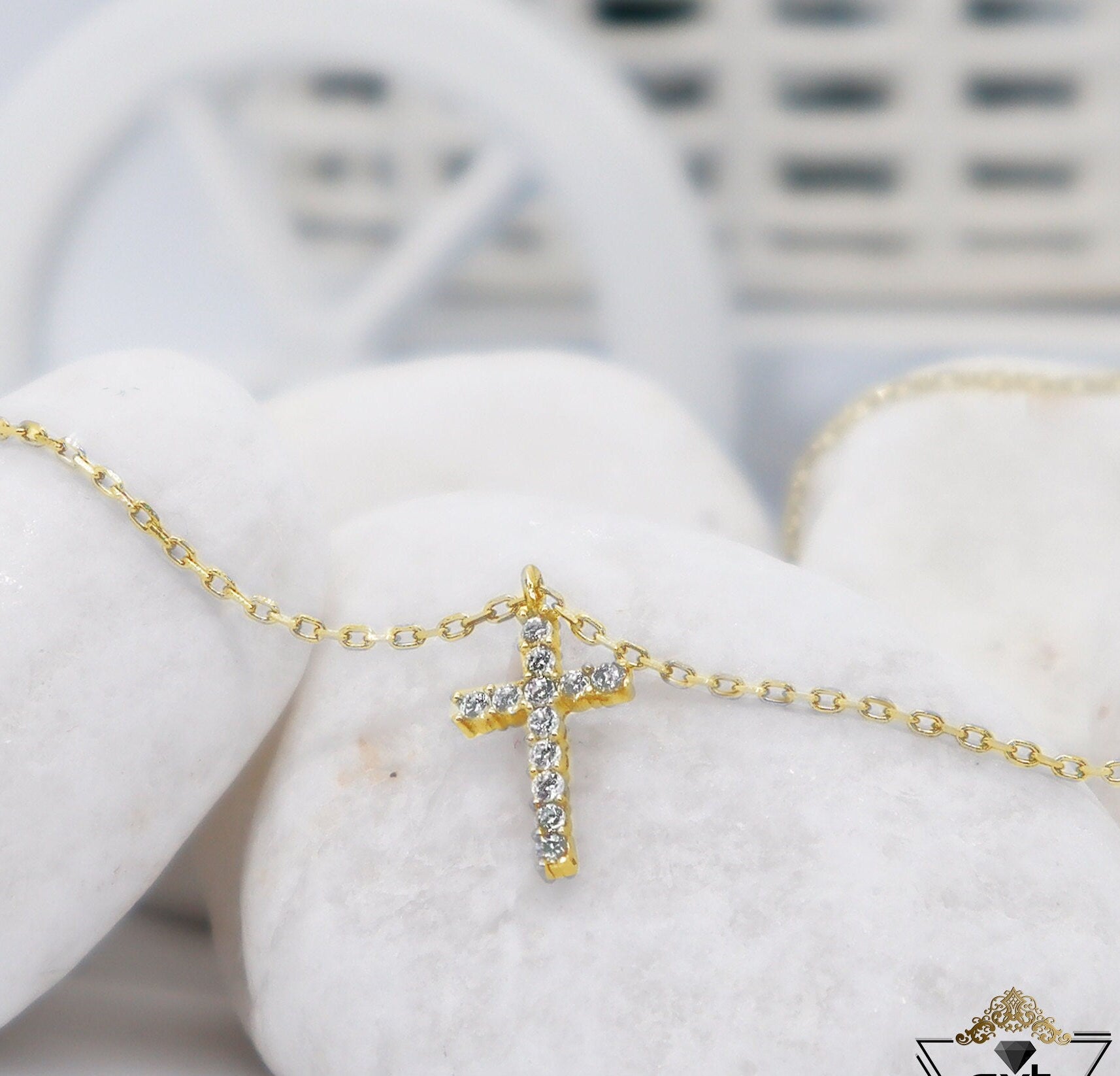 Tiny Gold Cross Necklace