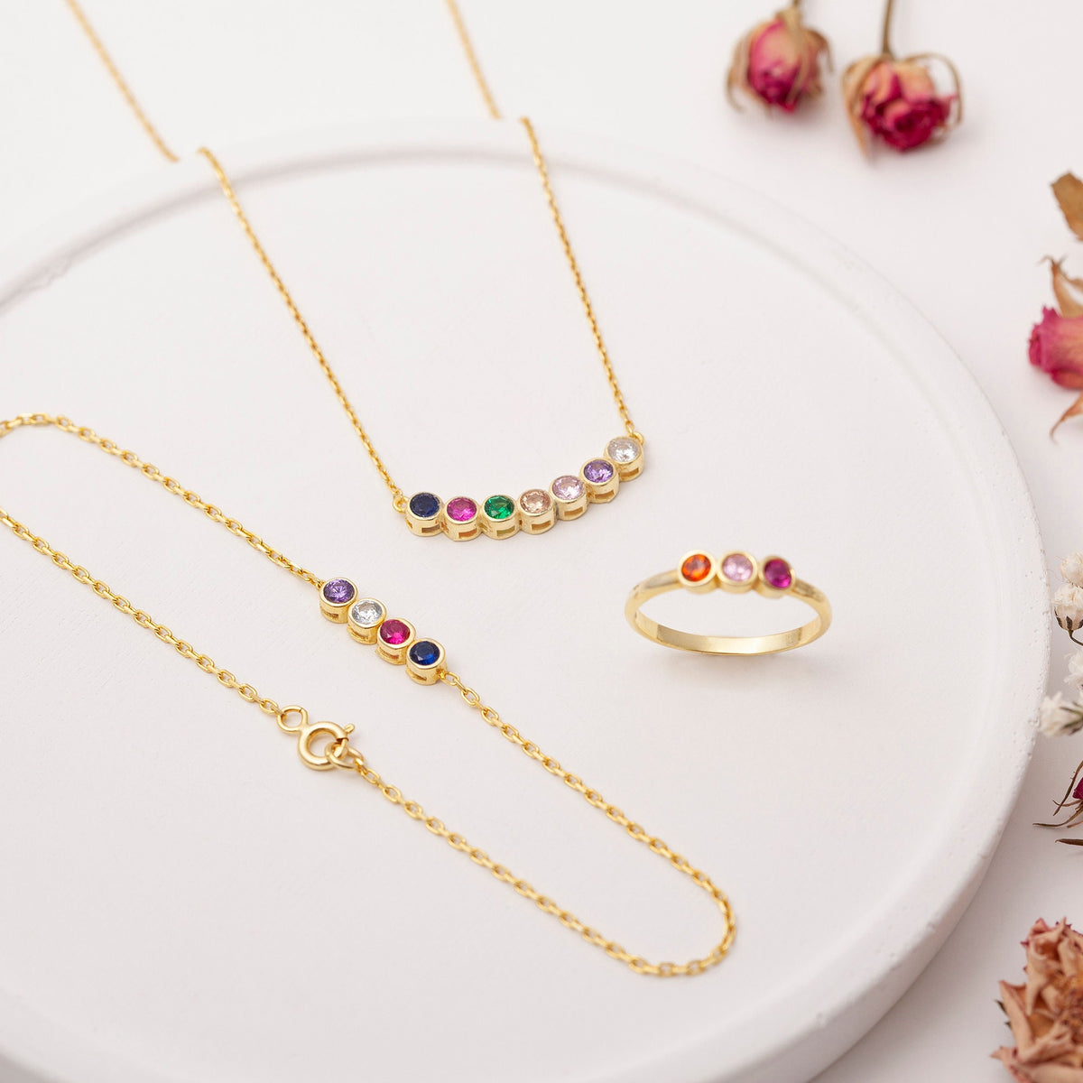 Family Birthstone Necklace for Mum