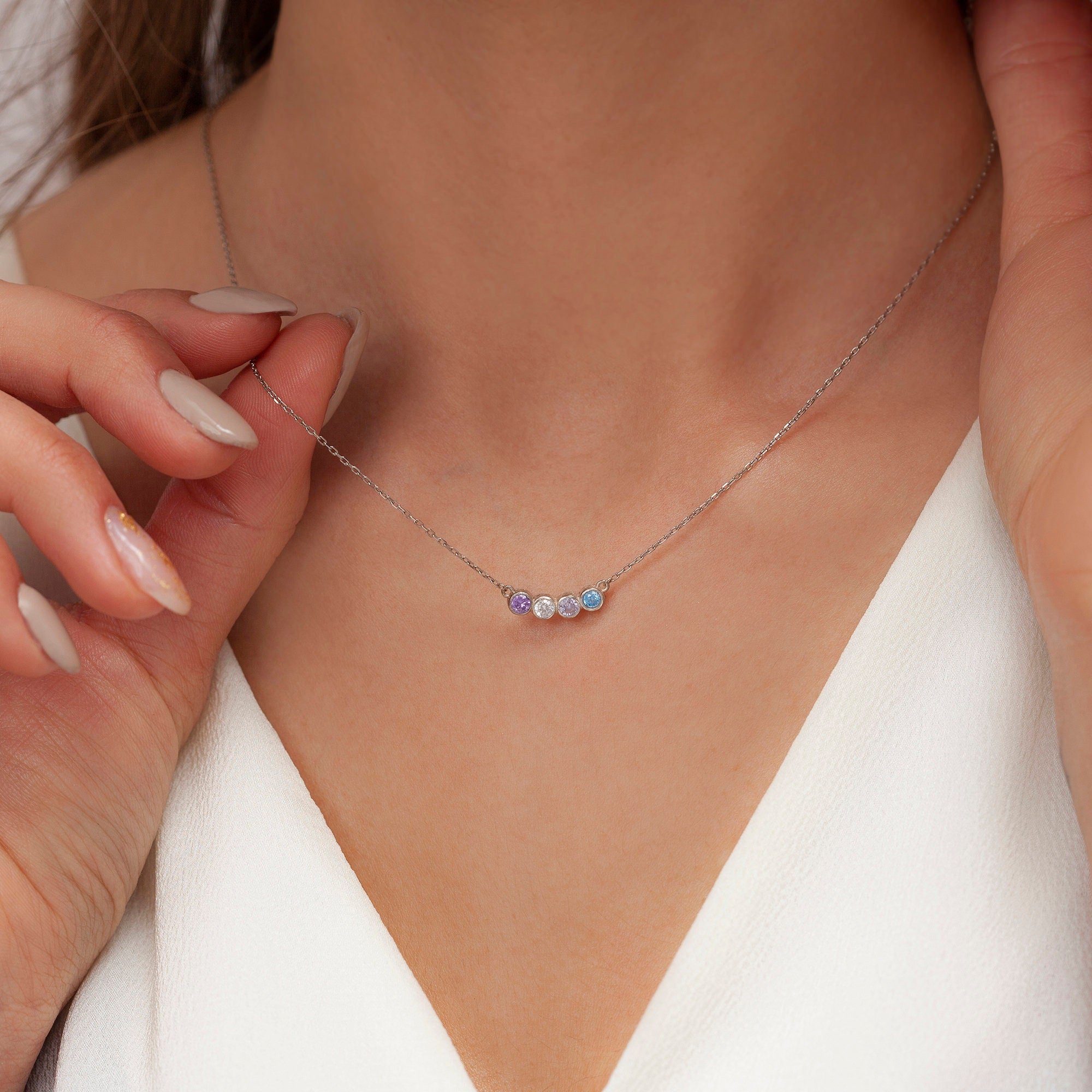 Personalized Family Birthstone Necklace