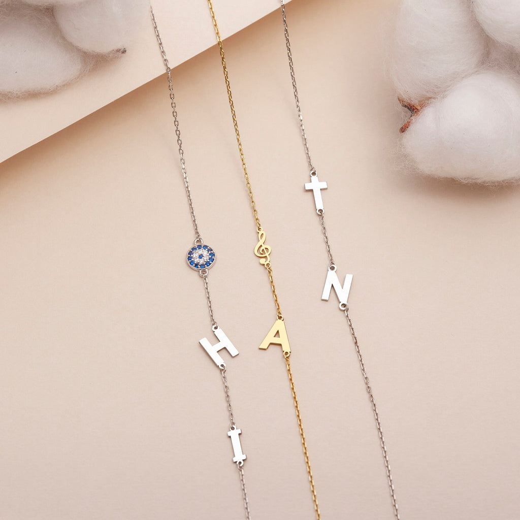 Sideways Initial Necklace