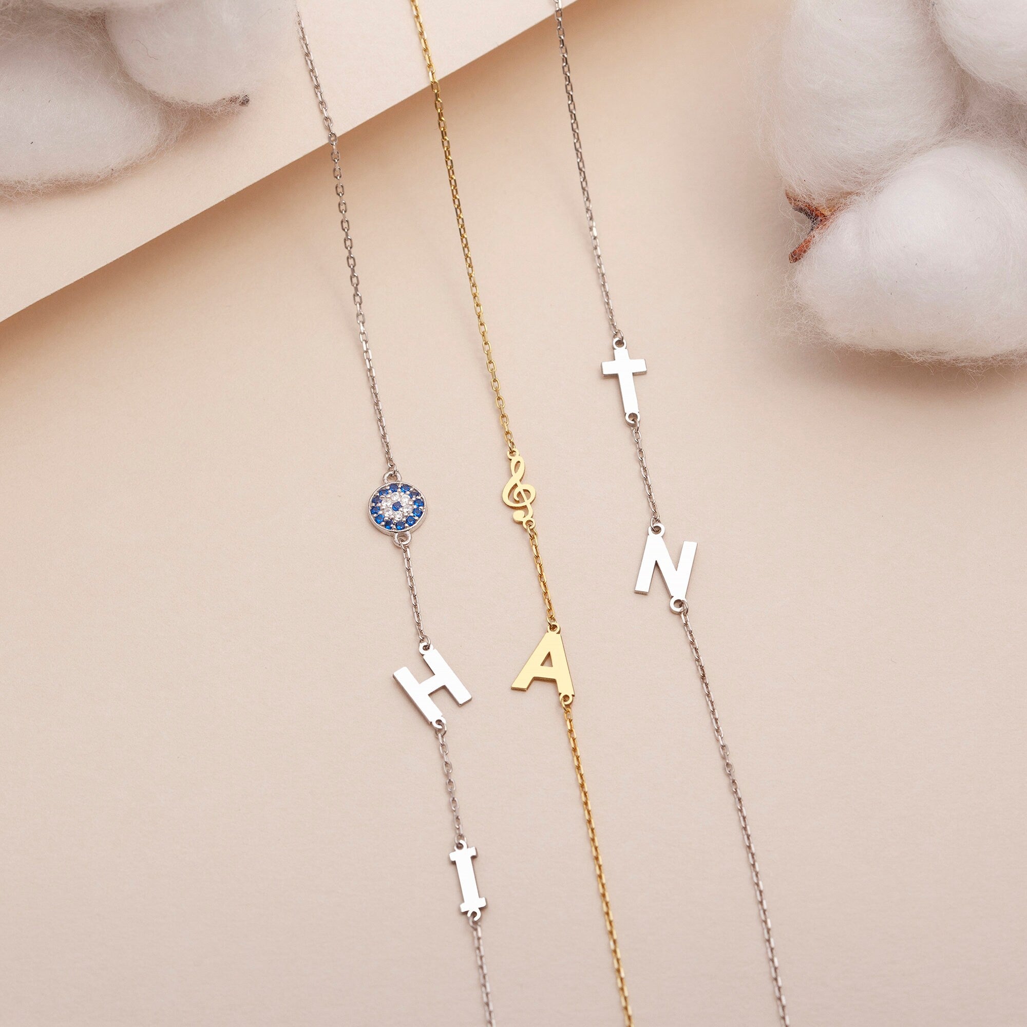Sideways Initial Necklace