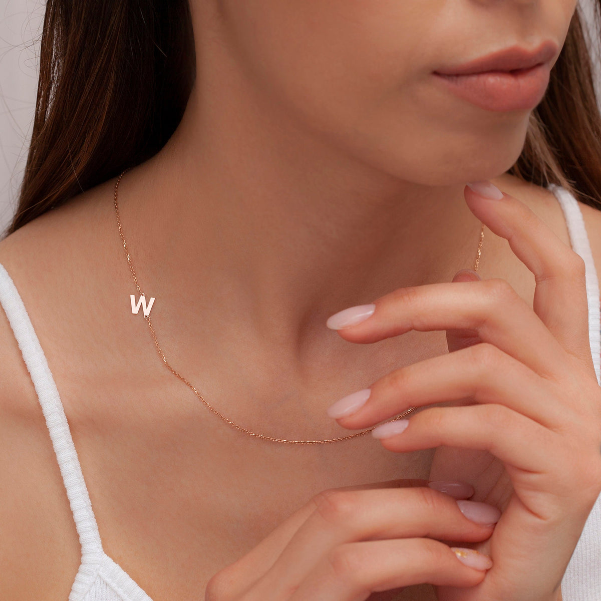 Custom Sideway Initial Necklace
