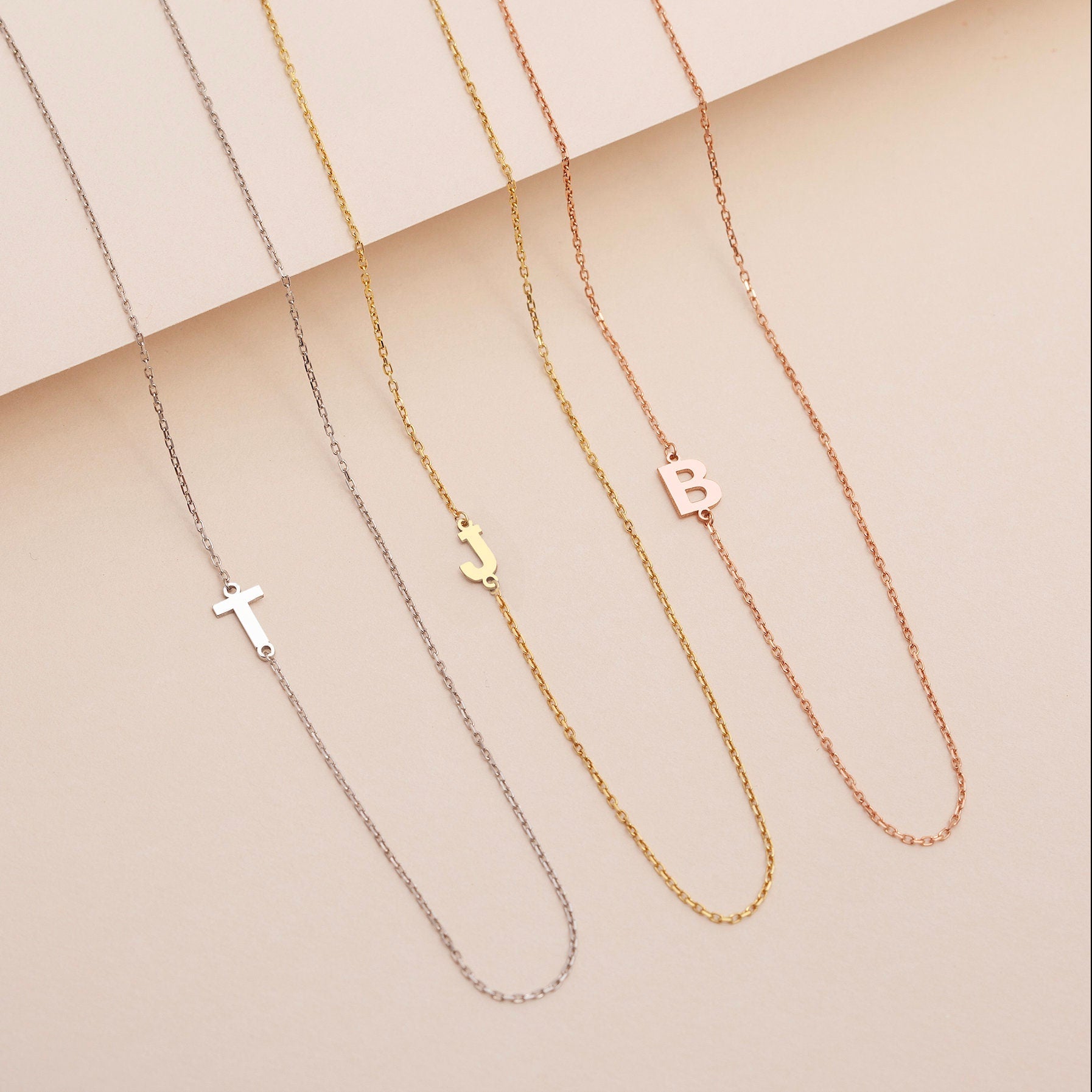 Custom Sideway Initial Necklace