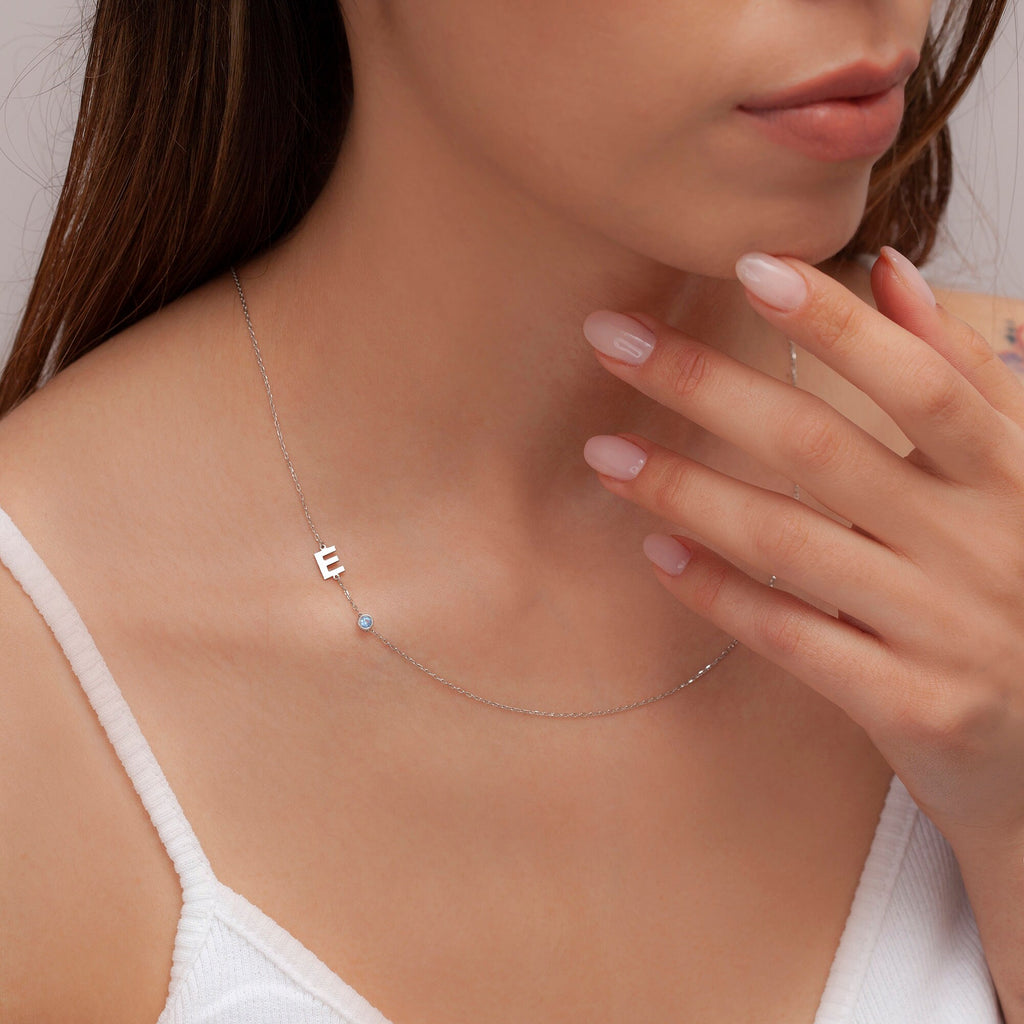 Custom Birthstone Necklace in 14K Gold