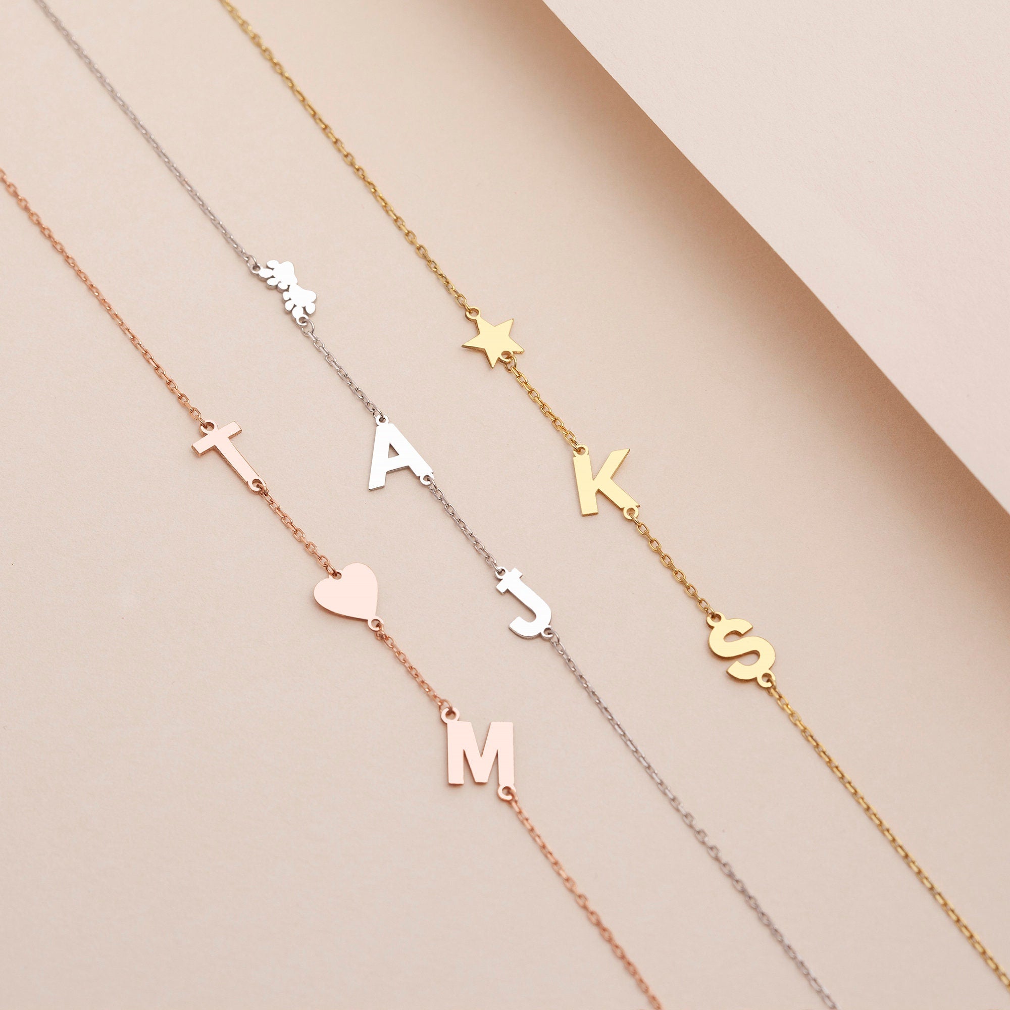 Custom Birthstone Necklace in 14K Gold