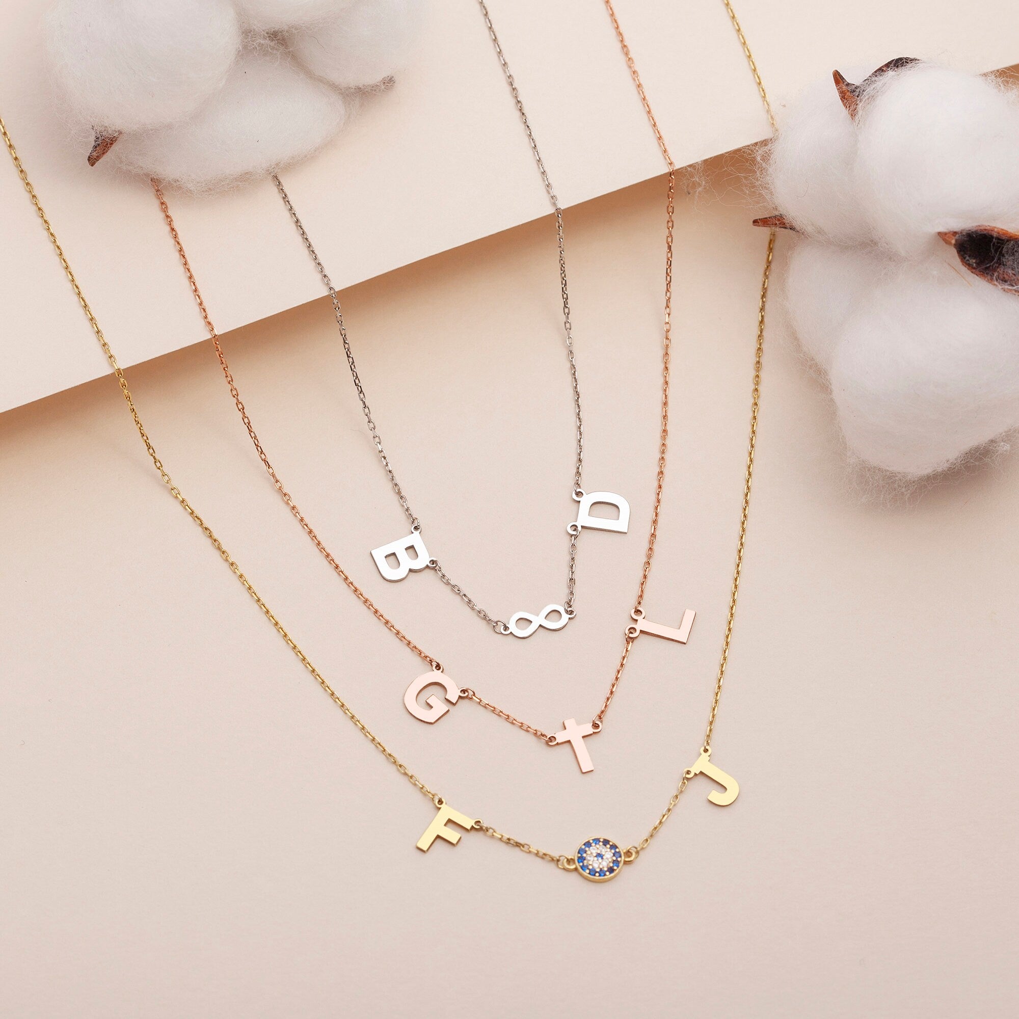 Custom Birthstone Necklace in 14K Gold