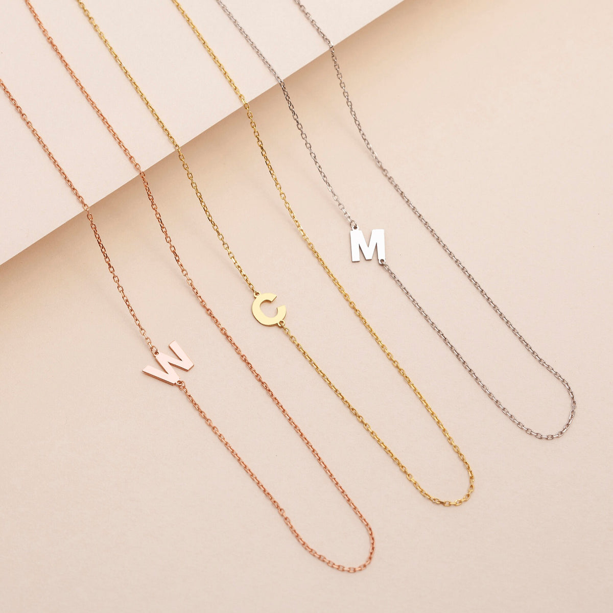 Custom Sideway Initial Necklace