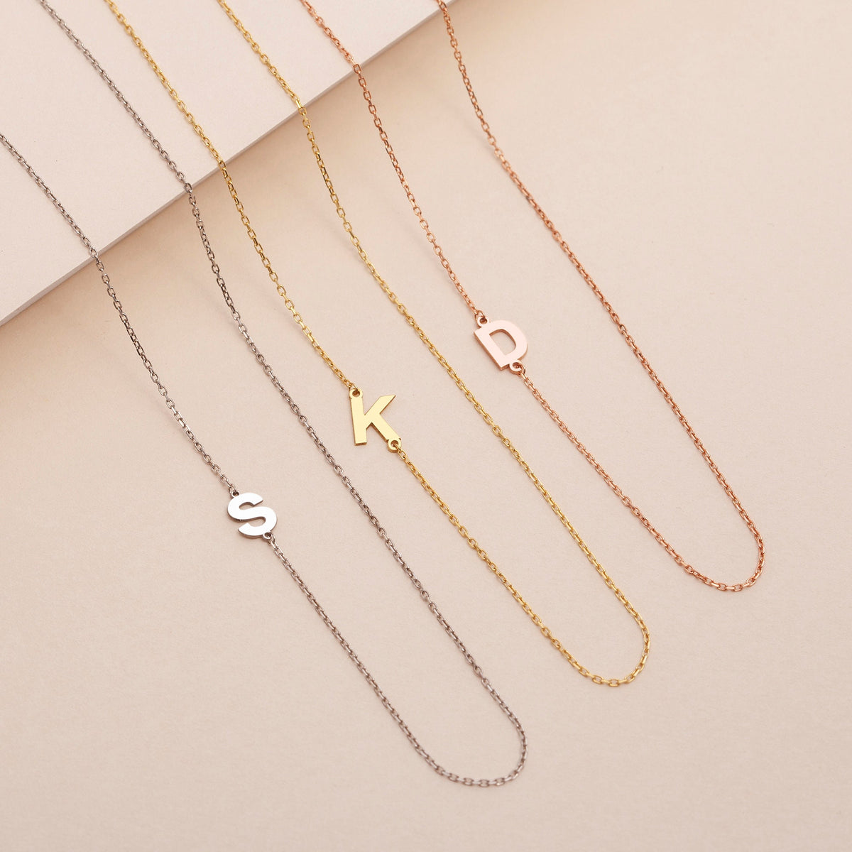Custom Sideway Initial Necklace