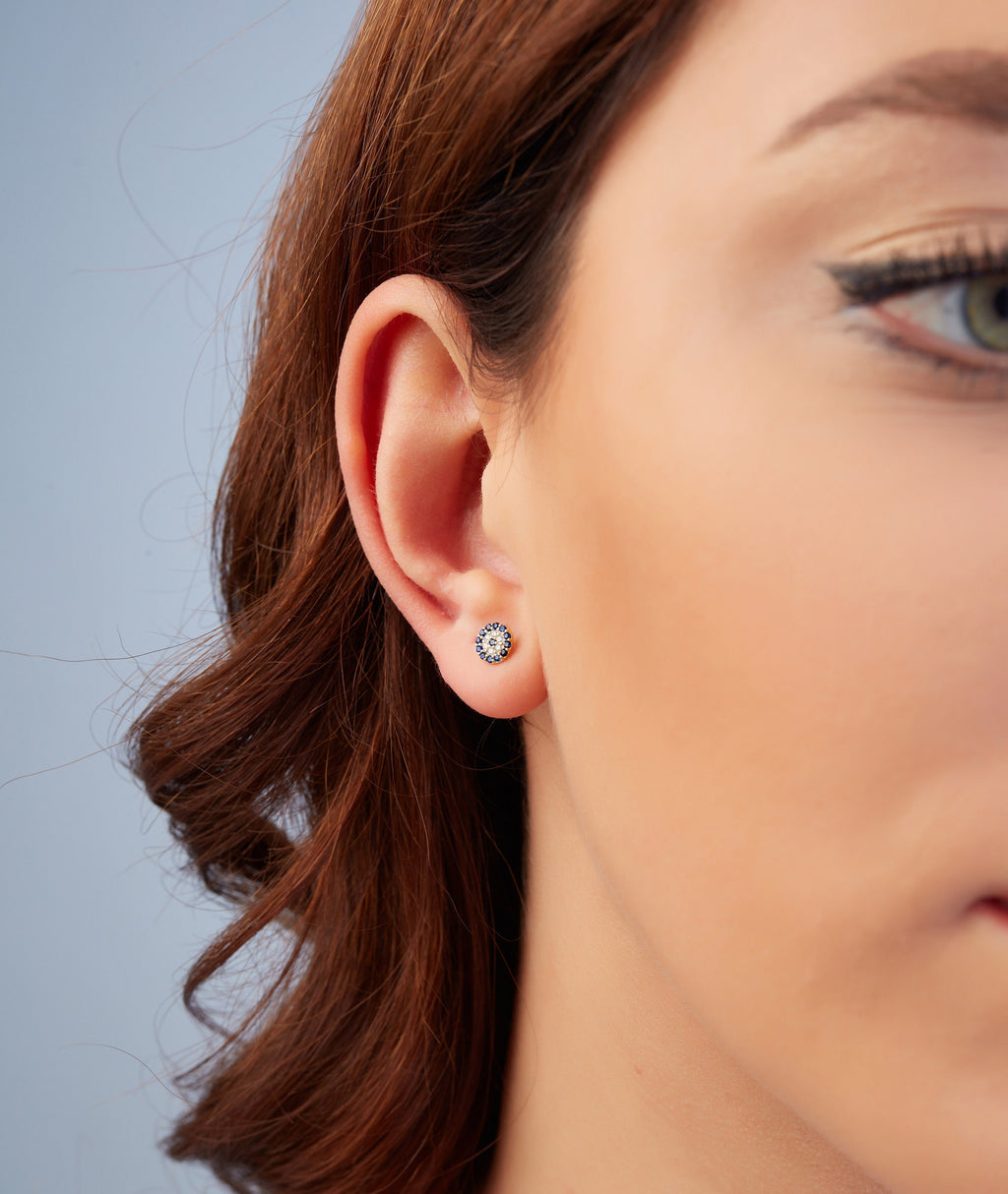 Handmade Sterling Silver Evil Eye Stud Earrings