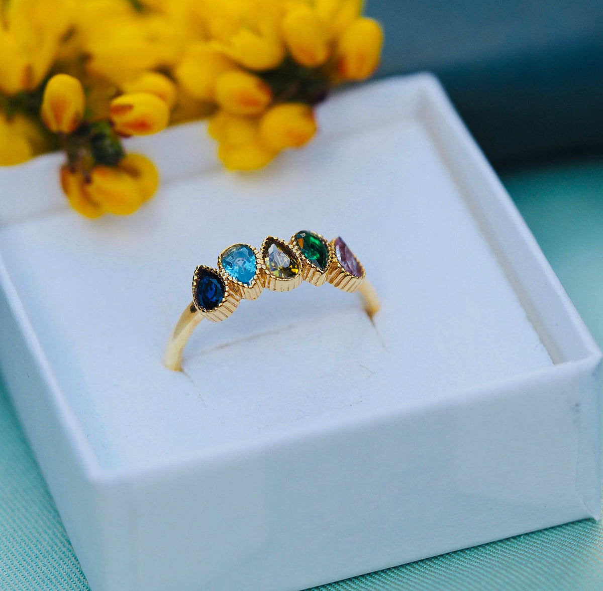Handmade Sterling Silver Family Birthstone Ring