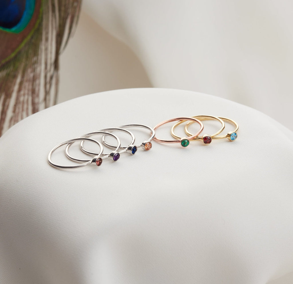 Sterling Silver Family Birthstone Ring