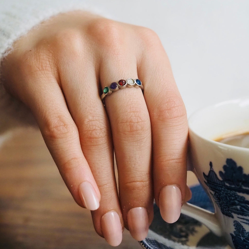 Sterling Silver Family Birthstone Ring