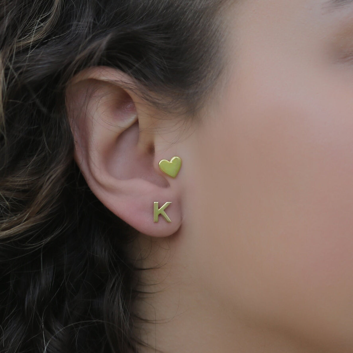 Sterling Silver Initial Stud Earrings