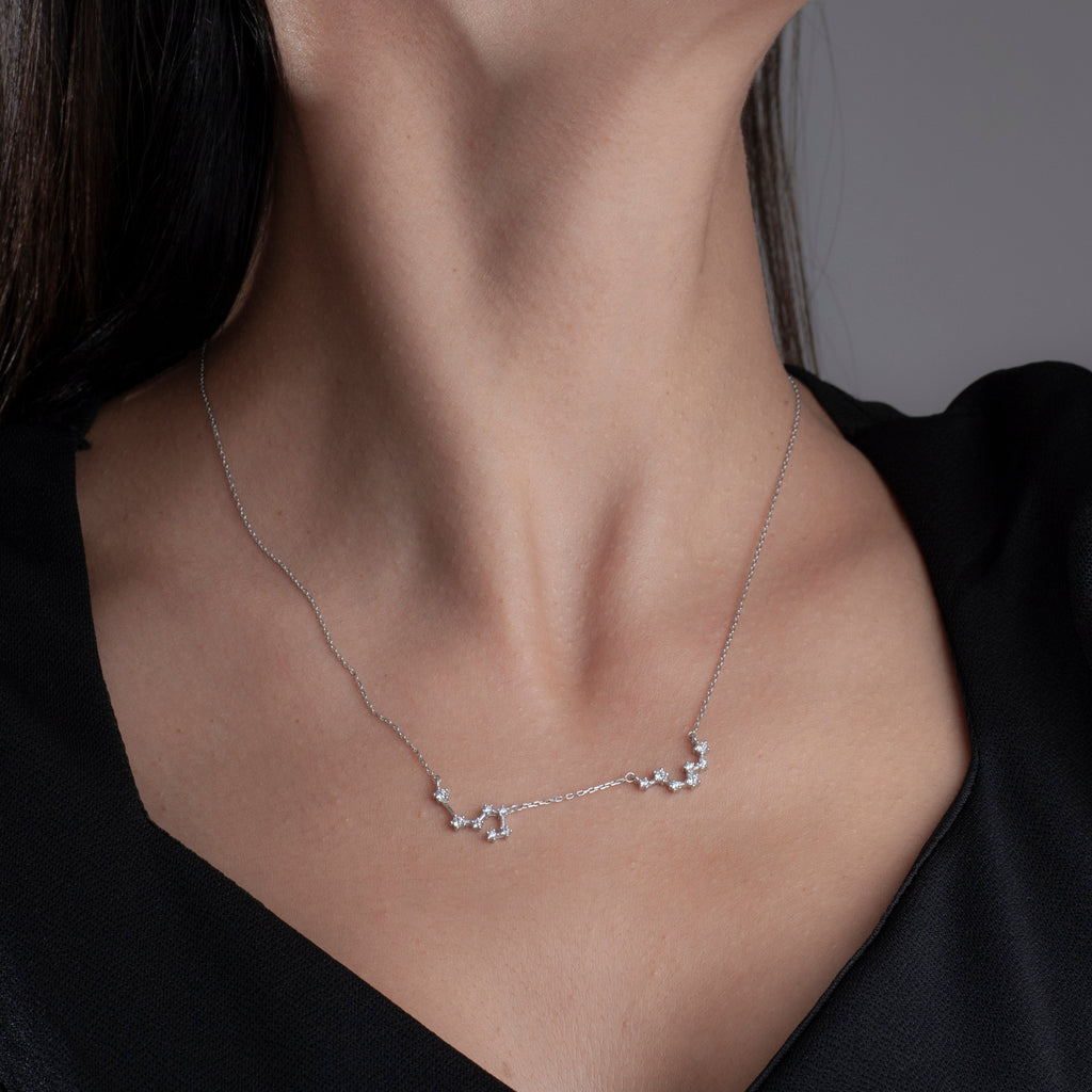 Dainty Sterling Silver Zodiac Constellation Family Necklace