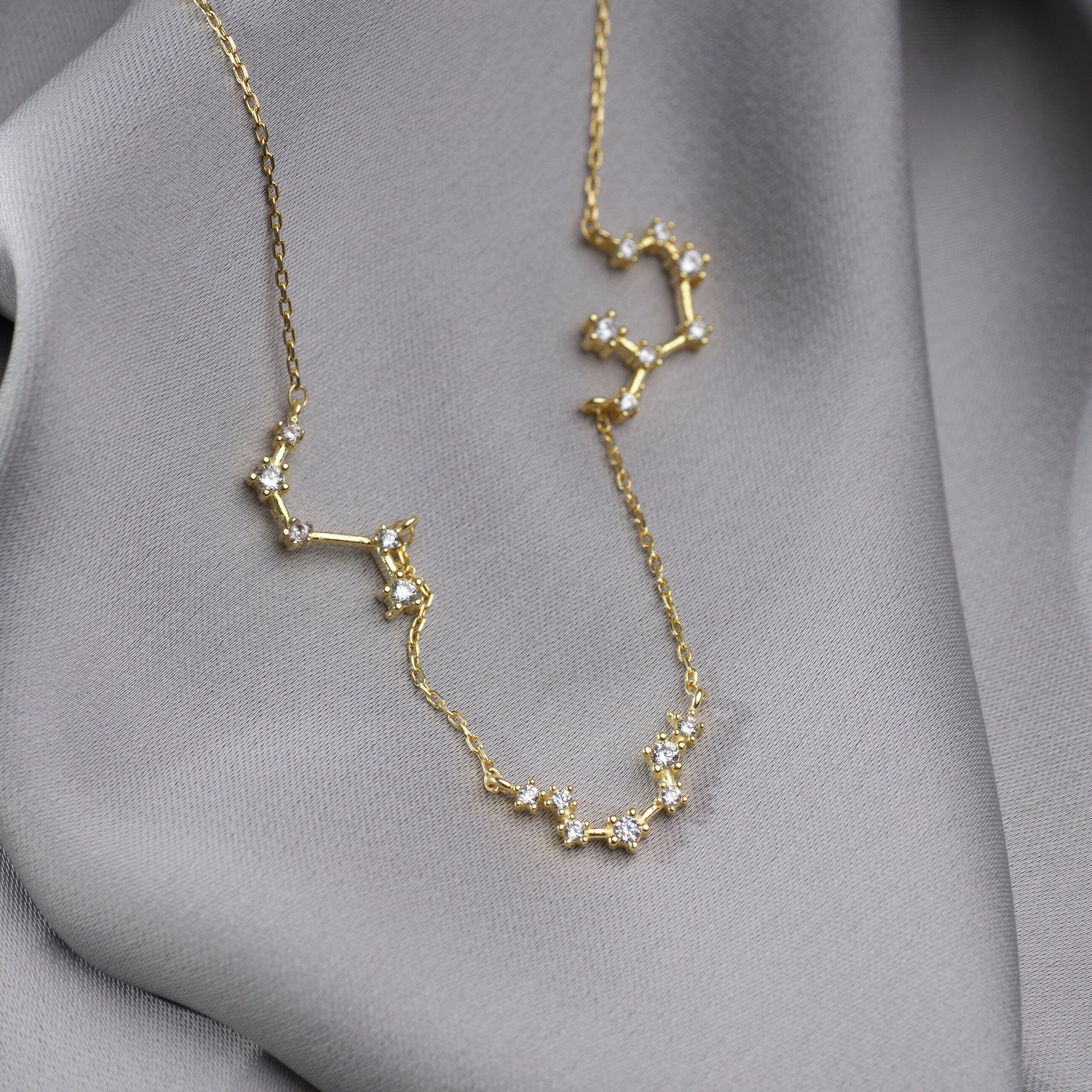 Dainty Sterling Silver Zodiac Constellation Family Necklace