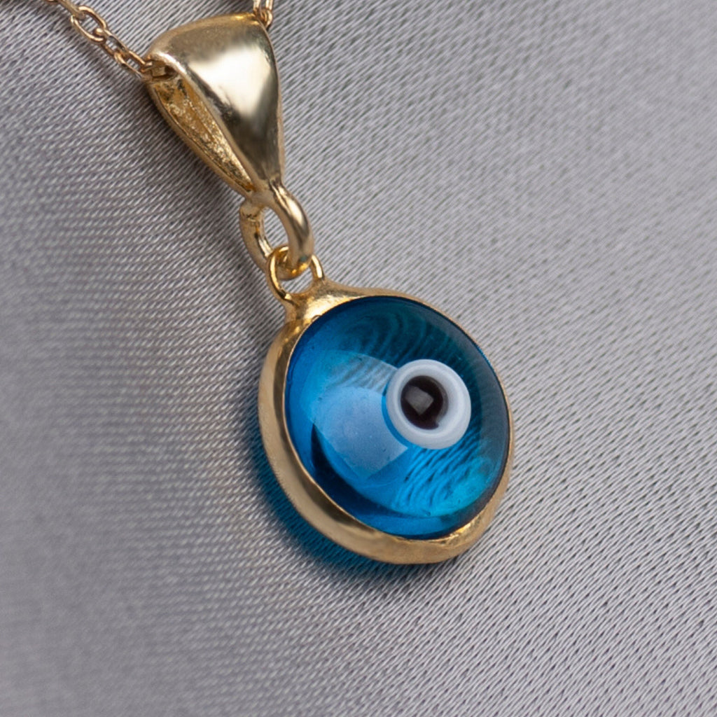 Sterling Silver Blue Evil Eye Pendant Necklace