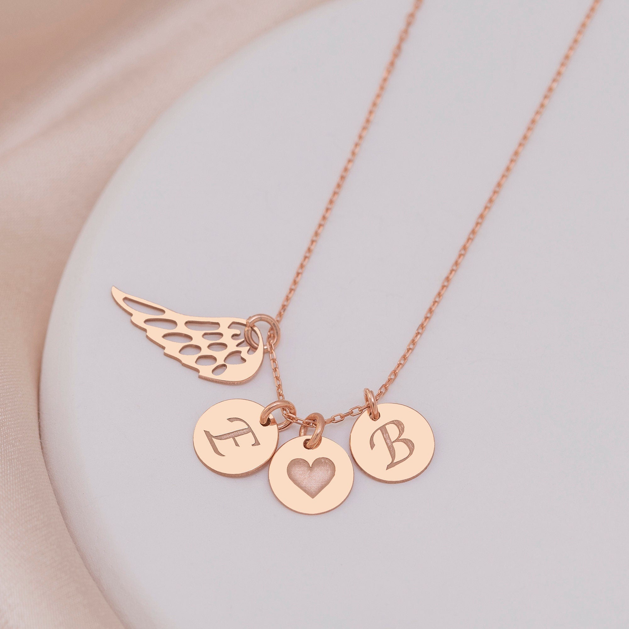 Personalized Memorial Angel Wing Necklace