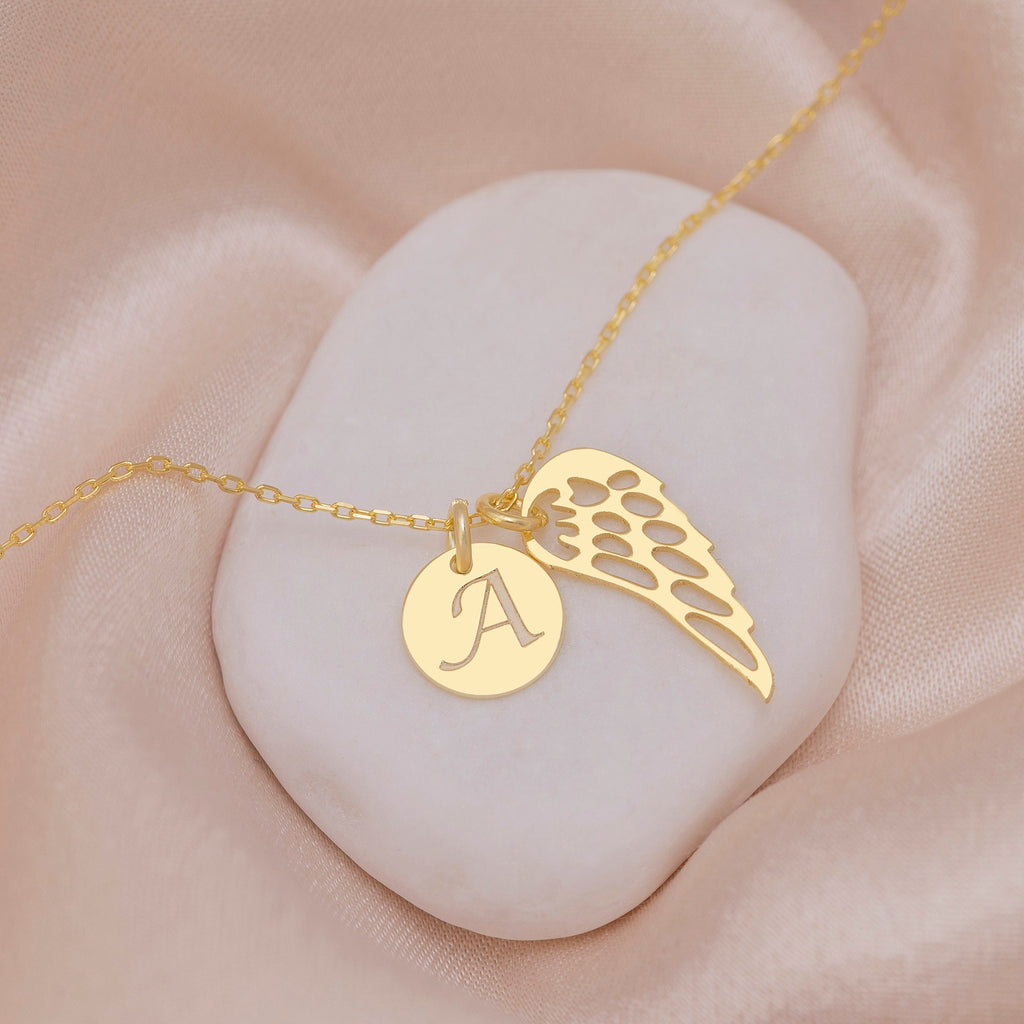 Personalized Memorial Angel Wing Necklace
