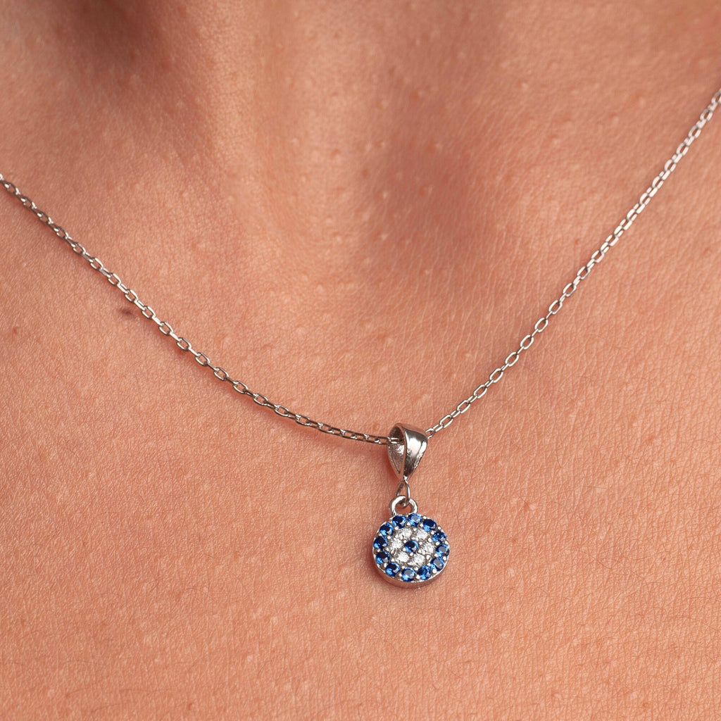 Handmade Sterling Silver Evil Eye Necklace