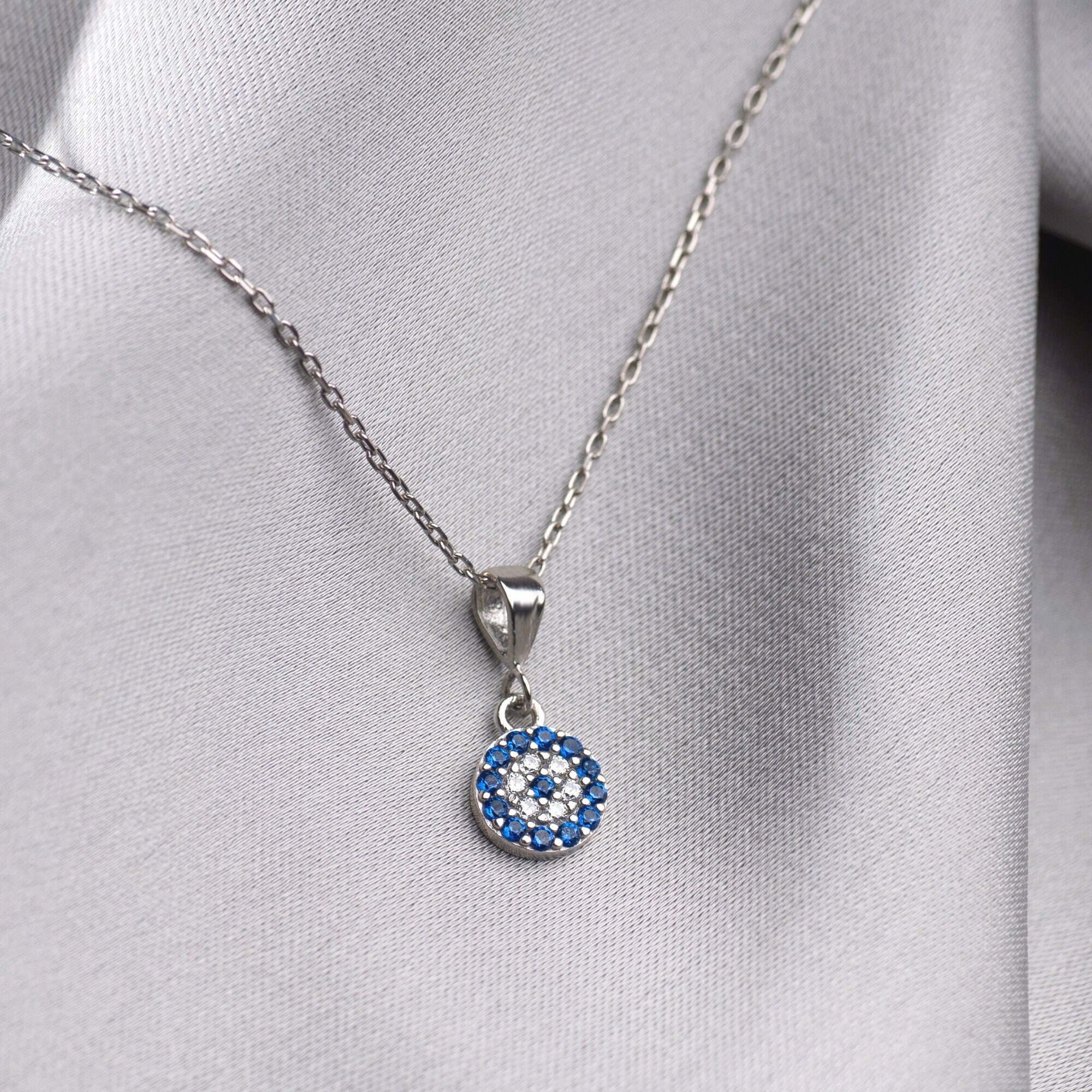 Handmade Sterling Silver Evil Eye Necklace