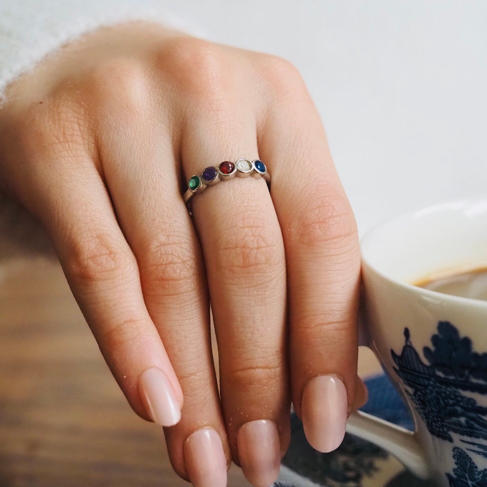 Personalized Family Birthstone Ring