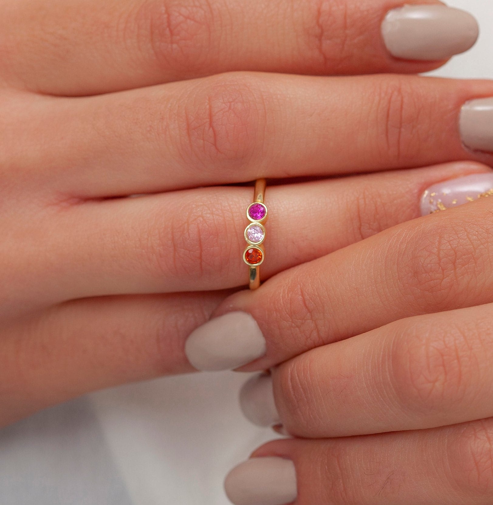 Handmade Sterling Silver Family Birthstone Ring