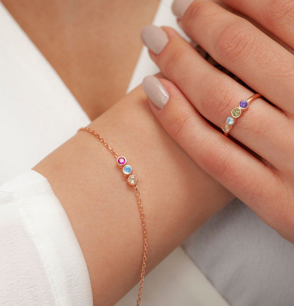 Handmade Sterling Silver Family Birthstone Ring