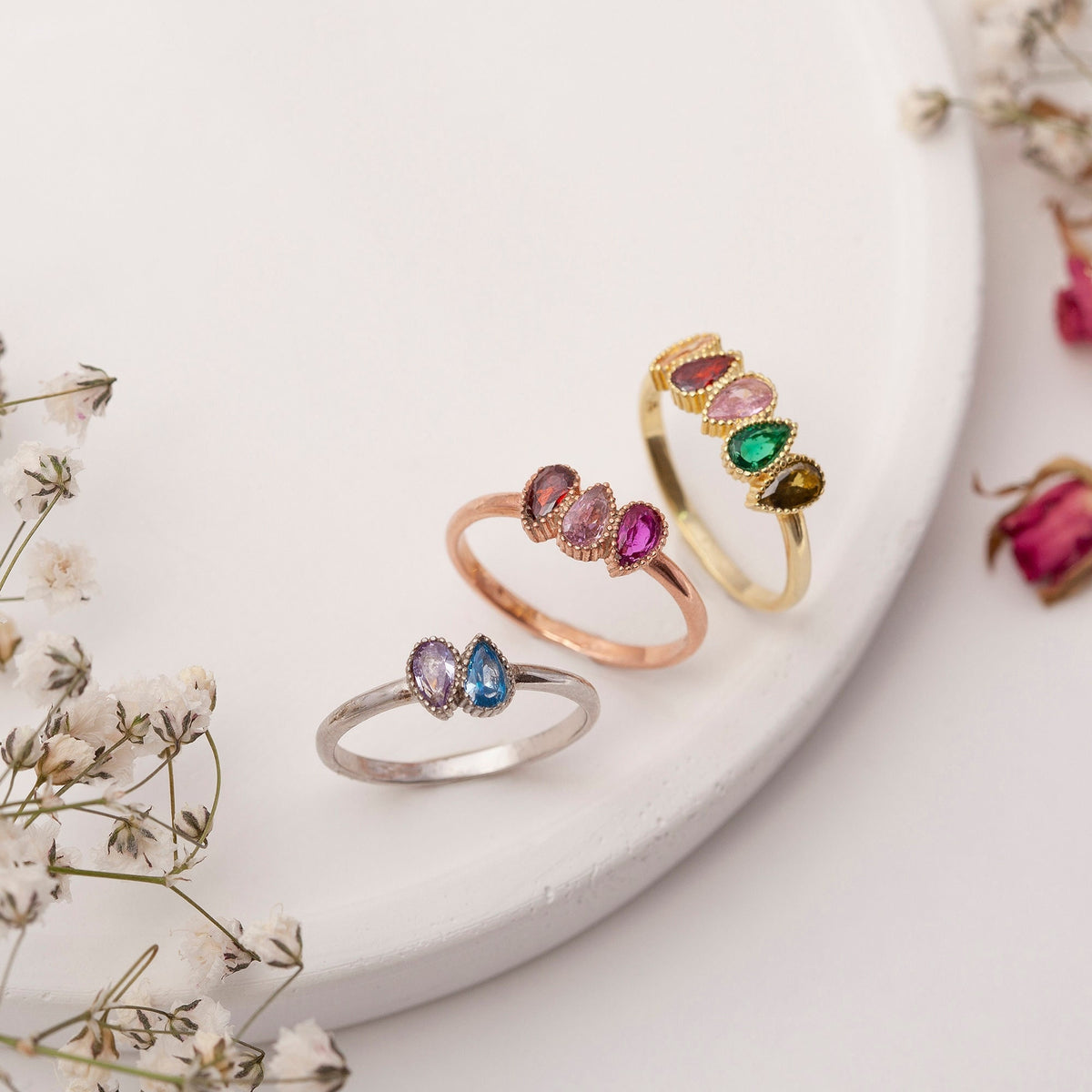 Handmade Sterling Silver Family Birthstone Ring