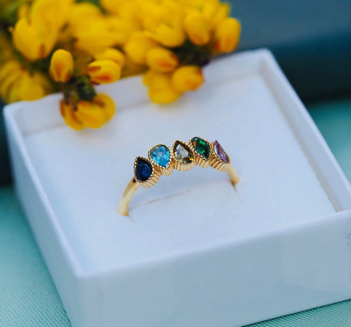 Handmade Sterling Silver Family Birthstone Ring