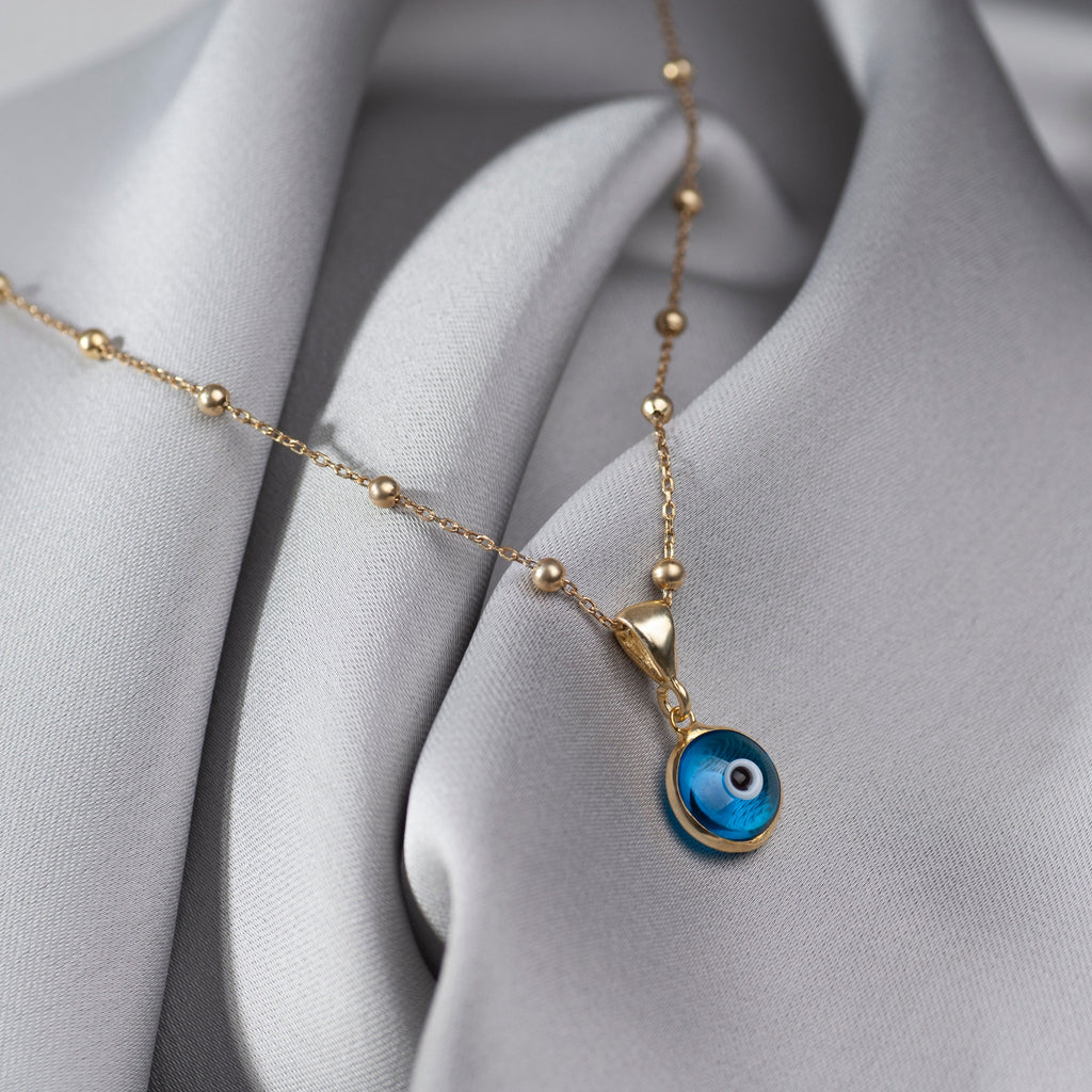 Sterling Silver Blue Evil Eye Pendant Necklace