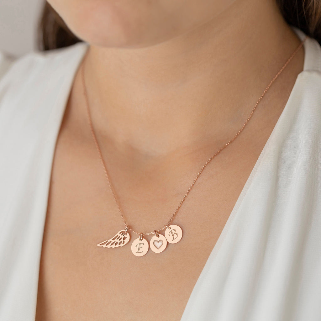 Personalized Memorial Angel Wing Necklace