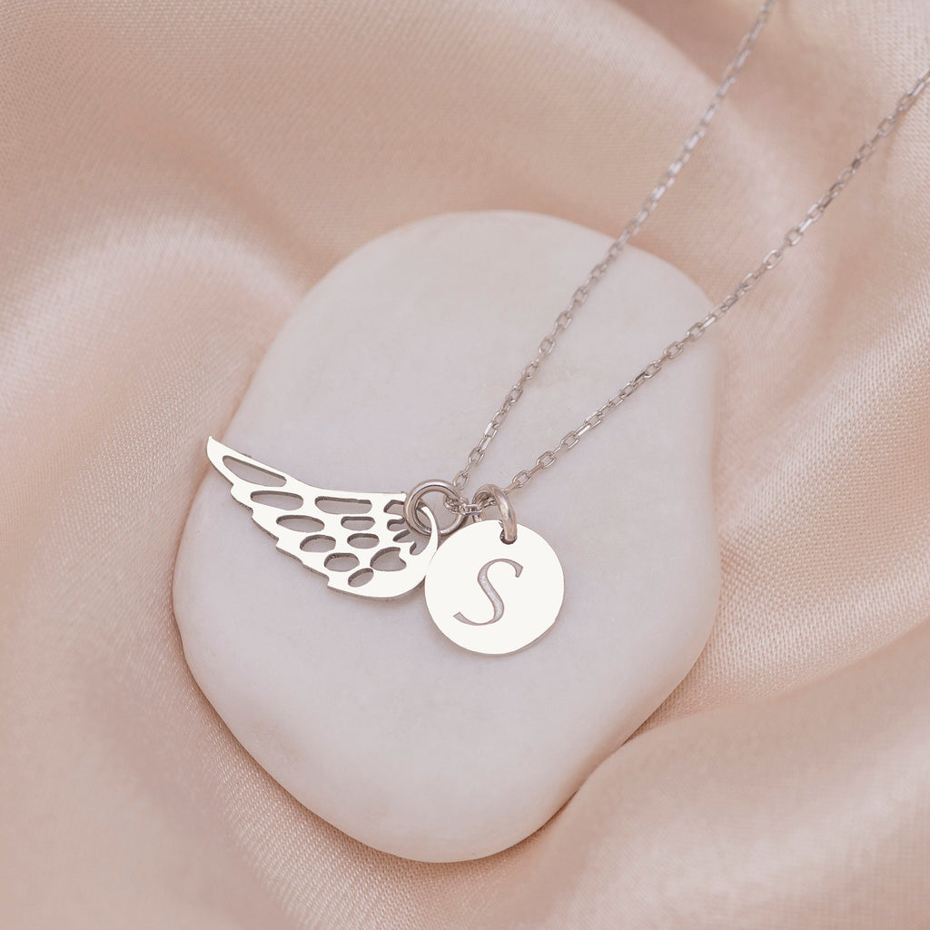 Personalized Memorial Angel Wing Necklace