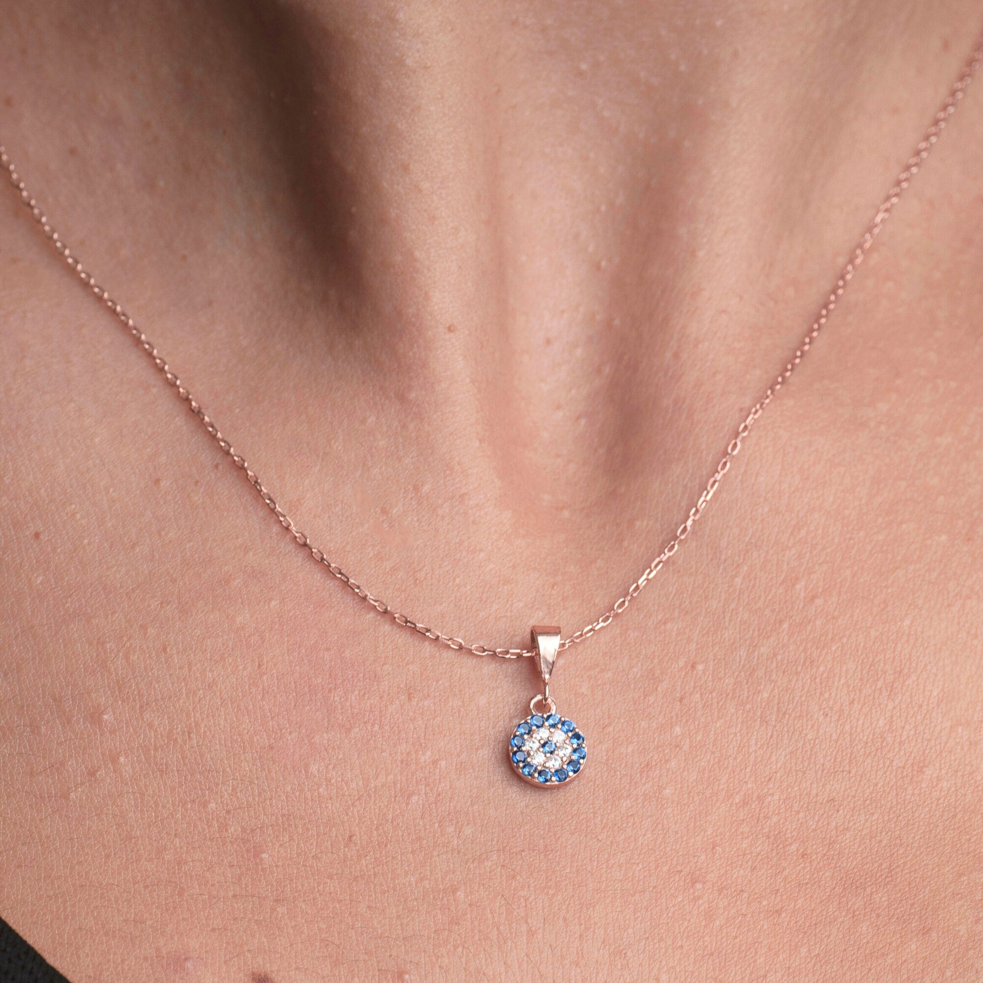 Handmade Sterling Silver Evil Eye Necklace