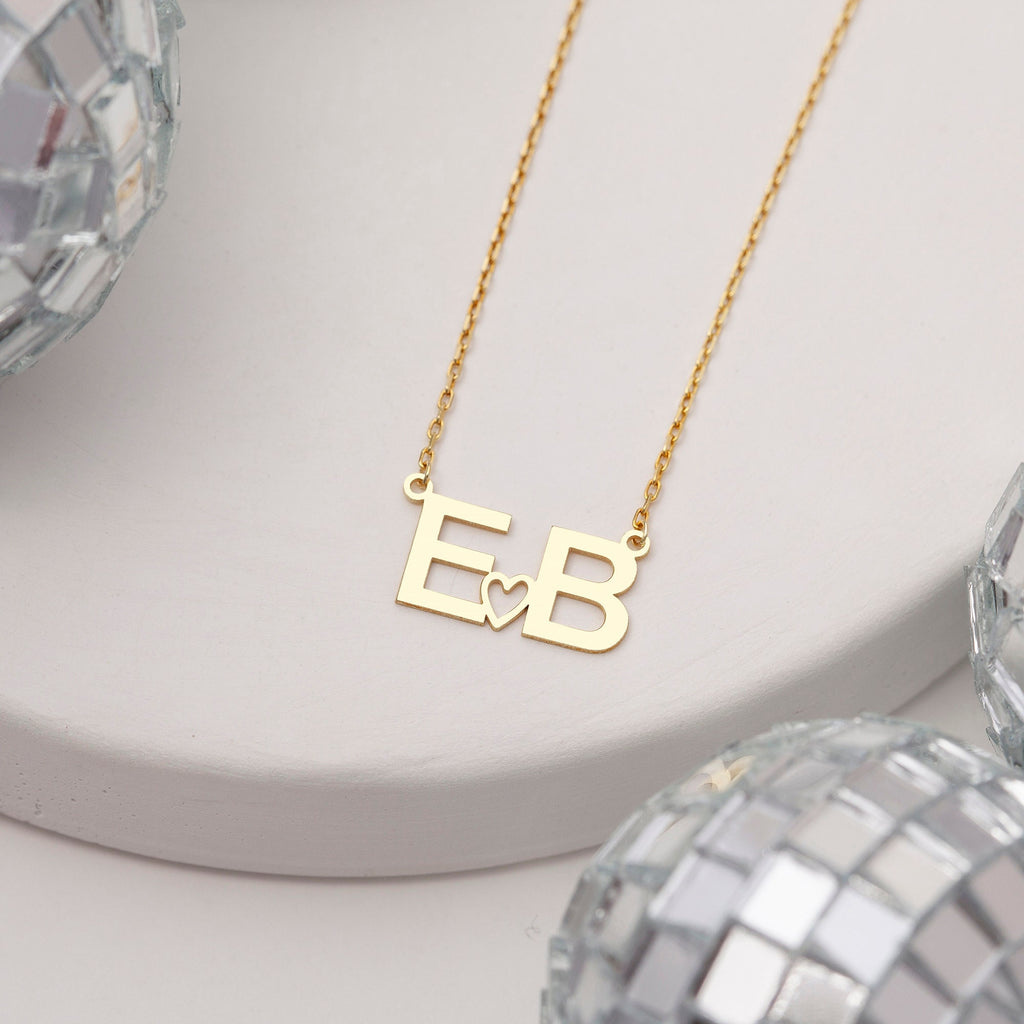Personalized Initial Necklace with Heart