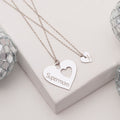 Sterling Silver Mother Daughter Necklace Set