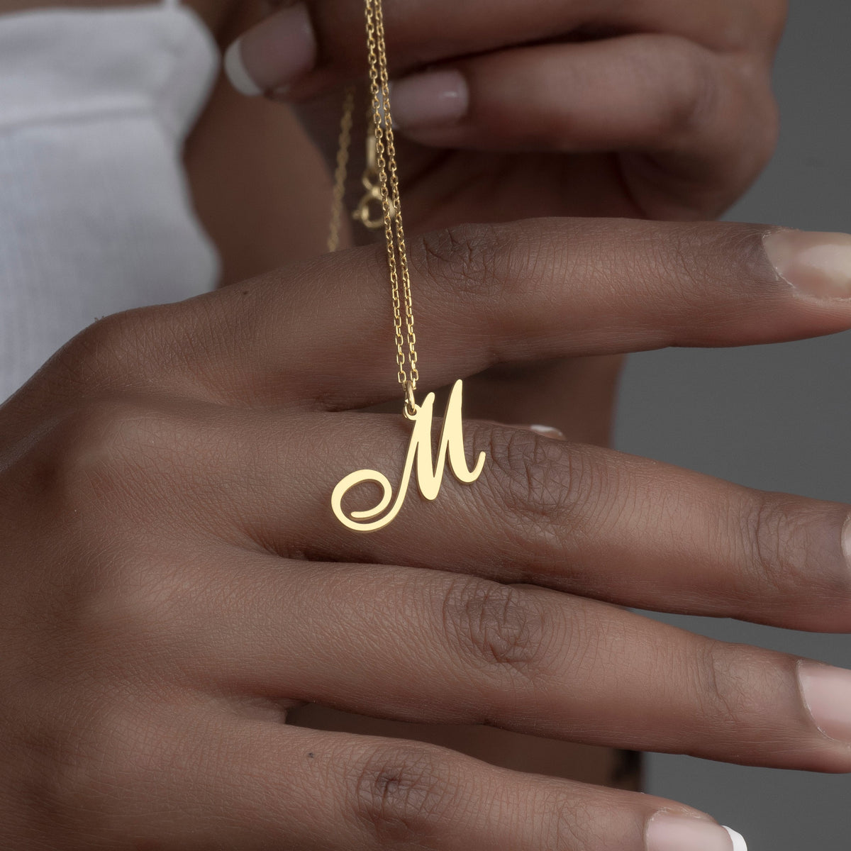 Handmade Cursive Initial Necklace