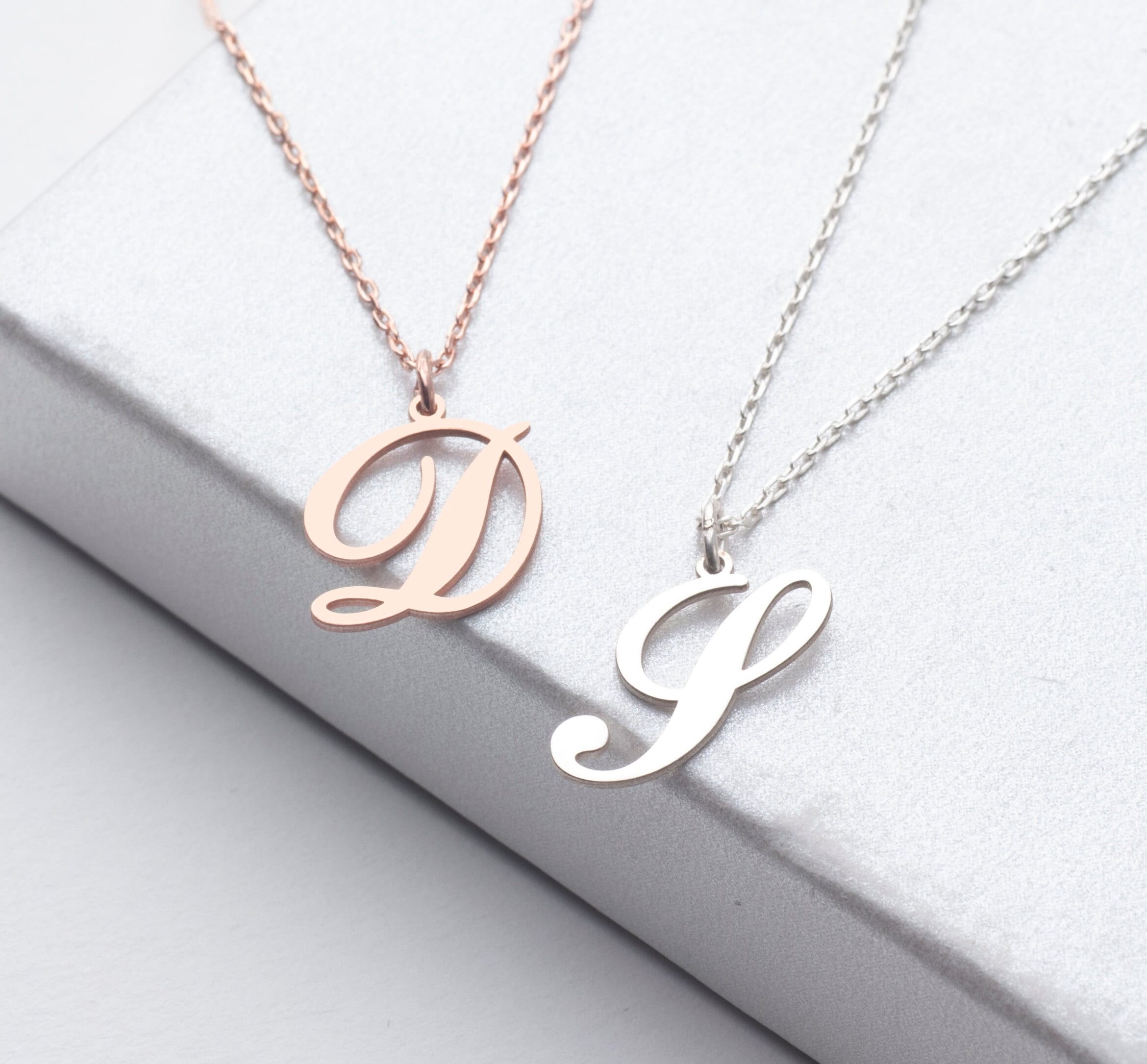 Handmade Cursive Initial Necklace