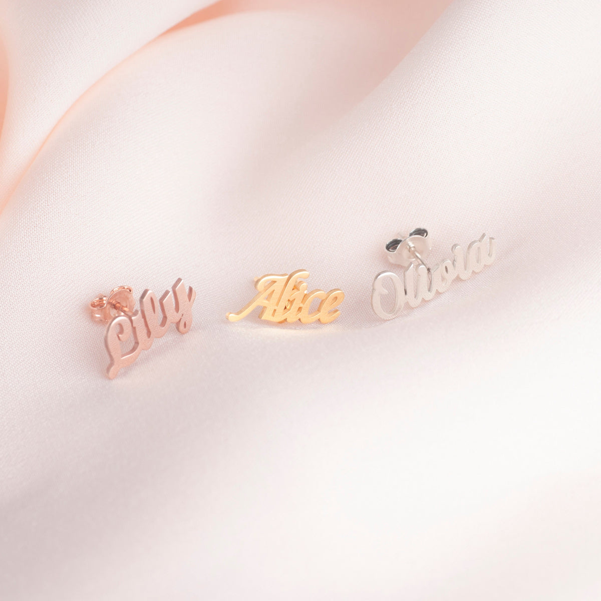 Custom Name Sterling Silver Earrings
